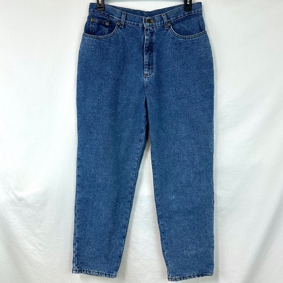 L.L. BEAN Vintage Blue Denim Flannel Lined Straight Leg Jeans Women's Plus 16 R - Picture 2 of 9